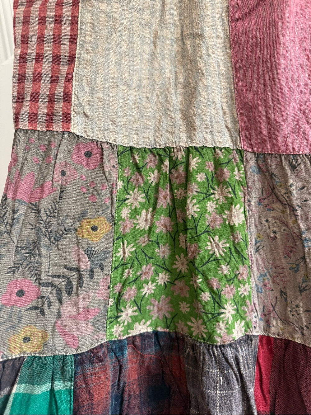 Young Threads Western Boho Patchwork Belted Skirt Vintage NWT Large - Picture 9 of 13